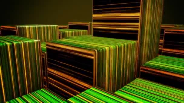 Colorful cubes neon light background, LED cubes background. Ultraviolet light, glowing neon cubes made of lines, modern colorful illumination. Looped seamless footage for your event, concert, title — Stock Footage Colorful cubes neon light background, LED cubes background. Ultraviolet light, glowing neon cubes made of lines, modern colorful illumination. Looped seamless footage for your event, concert, title Royalty Free Stock Video