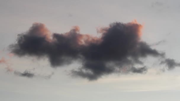 Solitario buio minaccioso nube grigia tempesta. Gli hanno sparato. Cielo drammatico. Nubi temporalesche enormi. nuvole di tempesta sfondi — Video Stock