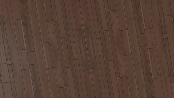 Abstracte animatie van houten oppervlak. Close-up van houten oppervlakte van de onderkant van kubieke vorm — Stockvideo