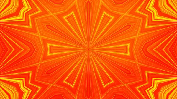 Abstracte animatie verkeer van driehoeken in de caleidoscoop. Geel-oranje kleurenschema. Meditatieve en hypnotische patroon van fractal cyclische animatie — Stockfoto