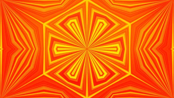 Animación abstracta del movimiento de triángulos en caleidoscopio. Esquema de color amarillo-naranja. Patrón meditativo e hipnótico de animación cíclica fractal —  Fotos de Stock