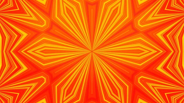 Animación abstracta del movimiento de triángulos en caleidoscopio. Esquema de color amarillo-naranja. Patrón meditativo e hipnótico de animación cíclica fractal —  Fotos de Stock