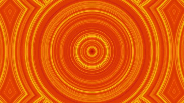 Formas dinâmicas de círculo. Círculos de caleidoscópio animado abstrato. Reduzir a imagem dos círculos no esquema de cores amarelo-alaranjado — Fotografia de Stock