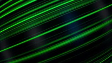 Neon satırları. Animasyon üç boyutlu siyah kürenin neon çizgilerle iplik soyut ve parlama. Güzel parlak fotonlar siyah