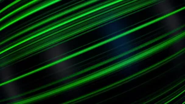Neon linie. Streszczenie animacji trójwymiarowej kuli czarny spinning z linią neon i blask. Piękne jasne fotonów na czarny — Wideo stockowe