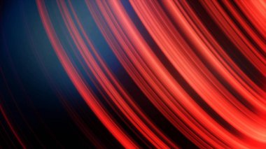 Neon satırları top. Animasyon üç boyutlu siyah kürenin neon çizgilerle iplik soyut ve parlama. Siyah topu üzerinde güzel parlak fotonlar