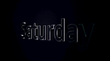 Haftanın günü grey Cumartesi 3d harf yaklaşımlar ve uzağa taşır. Siyah ve gri arka plan üzerinde kelime Cumartesi