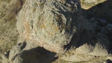 Kayalık fosillerini yukarıdan dağlarda. Vurdu. Havadan görünümü