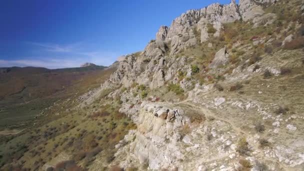 Vista aérea de terreno montanhoso de cima. Atingido. EUA, Texas — Vídeo de Stock