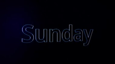 Siyah arka plan üzerinde Pazar metin kelime 3d animasyon. Animasyon Pazar. Modern bilgisayar animasyon gün
