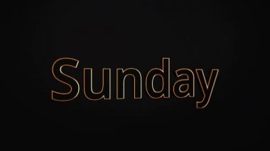 Siyah arka plan üzerinde Pazar metin kelime 3d animasyon. Animasyon Pazar. Modern bilgisayar animasyon gün