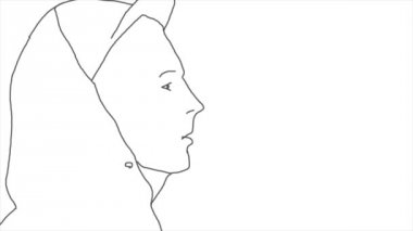 Self Drawing Line Animation Of Profile Portrait Of Teenage