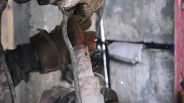 Bakır boru kaynak eklem. Çerçeve. Yakın çekim