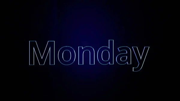 Animation Text Word Monday Animation Day Week Monday Bold Outlines — Stock Photo, Image