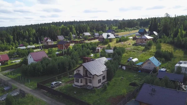 Blick Von Oben Auf Dorf Wald Clip Vom Dorfhaus Kommt — Stockfoto