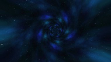 Kara delik tünel, güç enerji salınımı, muhteşem bilim kurgu sahne üzerinden uçan. Mavi bir güç alanı solucan deliği yıldızlararası yolculuk galaksiler ve yıldızlar ile kılavuz ile döngü animasyon