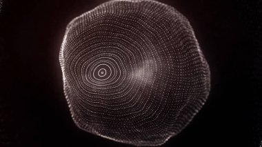 Noktalar ve çizgiler, gelecekteki şekli Soyut animasyon amorf şeklinin Başkalaşmak. Soyut konu Morfin küresel sürüsü.