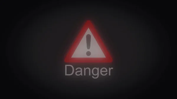 Animasyon tehlike işareti üçgen. Uyarı tehlike. Tehlike üçgen işareti — Stok fotoğraf