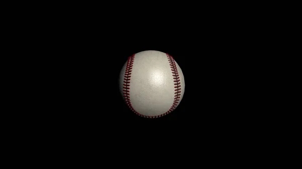 İzole beyzbol topu. A yakın çekim deri dokusuna gösterilen bir beyzbol. — Stok fotoğraf