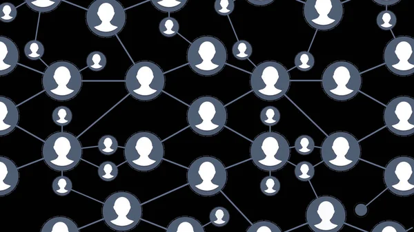 Połączeń sieci społecznej. Łączenie ludzi w Internecie, węzły, przekształcając w kształcie mapy świata. Network graphic animacji ruchu. Ludzie szybko rośnie w social media w sieci. — Zdjęcie stockowe