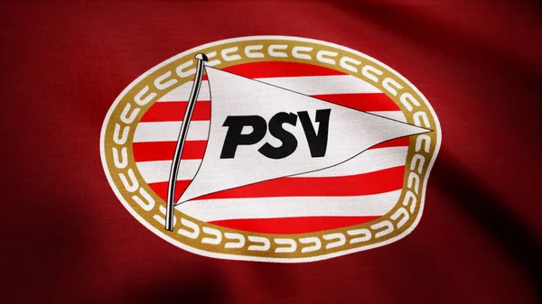 USA - New York, 12 augusti 2018: Eindhoven, Nederland-animerade logotypen för Nederland fotboll klubb Psv Eindhoven. Redaktionellt material — Stockfoto