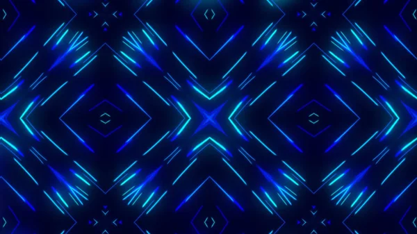 Kaleidoscopes background with animated glowing neon colorful lines. Kaleidoscopes background with animated glowing neon colorful lines and geometric shapes — Stock Photo, Image