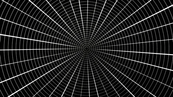 Cinta giratoria plateada con difuminaciones claras. Spiders Web Bucle de animación. Red de rejilla tela de araña túnel abstracto dibujo movimiento poligonal . — Foto de Stock