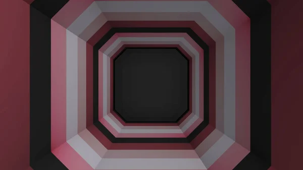 Tunnel en papier géométrique polygonal. Animation du tunnel en papier octogone — Photo