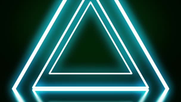 Tunnel Red Neon Triangles Black Background Abstract Neon Triangles Fly — Stock Video