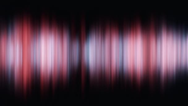Aurora boreal abstracta en colores rojo y azul sobre fondo negro. Animación de hermoso efecto aurora boreal con luces rojas y azules sobre fondo negro . — Vídeo de stock