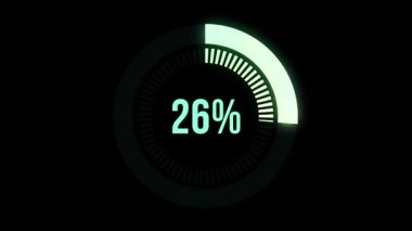 Dairesel sektör yüzde diyagramdan 0 100 hazırlık kümesi. Yükleme veya indirme yuvarlak ilerleme göstergesi.