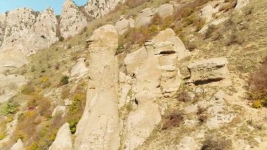 Red rock canyon dağ manzaralı. Kırmızı rock dağ yalnız ağaç panorama. Dağ kırmızı rock ağaç sahne. Vurdu. Dağ taş.