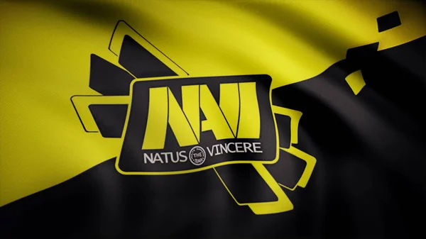 Анимация флага с символом Cybergaming Navi Natus Vincere. Редакционная анимация — стоковое фото
