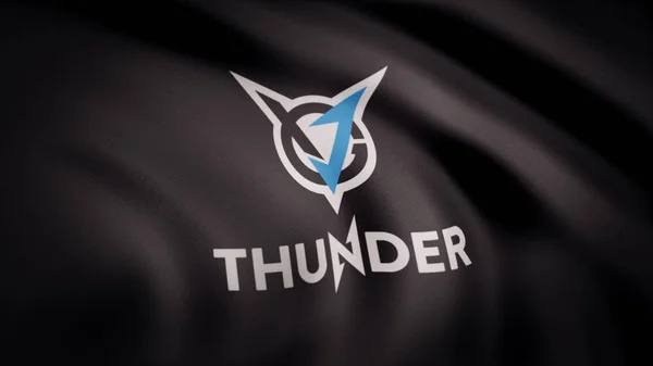 Анимация флага с символом Cybergaming VGJ Thunder. Редакционная анимация — стоковое фото