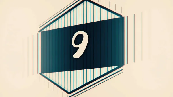 Graphique de leader du compte à rebours 10 à 0. Nombre de numéros de 1 à 10. Animation stop motion avec papier couleur. Compte à rebours leader du film avec chiffres tirés — Photo