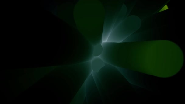 Abstract neon light green columns on black background, seamless loop. Volume light green columns, top view. — Stock Video