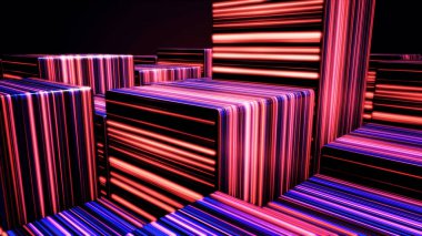 Renkli küpler neon ışık arka plan, Led küp arka plan. Ultraviyole ışık, satır, modern renkli aydınlatma parlak neon küpleri yaptı. Olay, konser, başlık ilmekledi sorunsuz görüntüleri