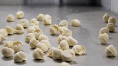 Tablo için sadece bitmiş köfte sinek--dan tepsi. Köfte yavaş uçan. Yavaş çekimde bir köfte, kaynar. Et köfte bir kapsayıcıda bulunan bir tepsi düştü olmak