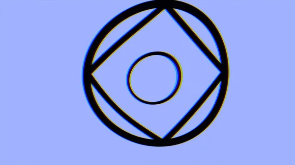 Hipnotyczny wzorzec wideo. Retro psychodeliczny animacji z geometrycznych kształtów, niebieskie tło. Geometryczne pętli tła. Hipnotyczny rytmiczny ruch. Pasiasty kształty retro — Zdjęcie stockowe