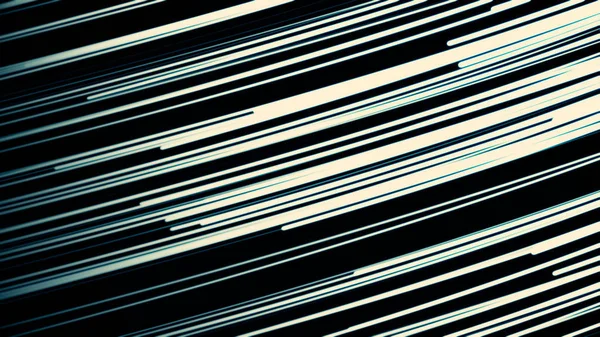 Minimalistisk bakgrunden animation av flödande strimmor av ljus med flerfärgad abstrakt linjer. Abstrakt komposition med flygande animerade ränder och kaotiska små partiklar, datorgrafik. Linjer — Stockfoto