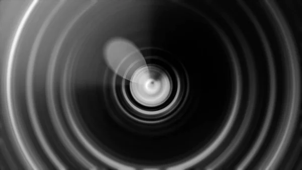 Monochrom-Schallwellen, pulsierender Tanz von Kreisen und Lichtern, nahtlose Schleife. abstrakte Schwarz-Weiß-Animation von Wellen und Wellen. — Stockfoto