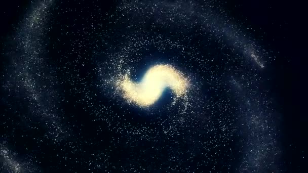 Galaxie spirale dorée composée d'étoiles blanches sur fond d'espace extérieur noir. Bel univers sans fin rempli d'étoiles dans le cosmos .