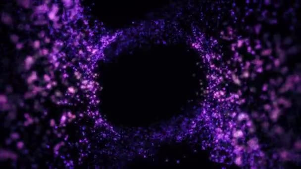 Tourbillon Abstrait Violet Particules Formées Grand Cercle Space Star Poussière — Video