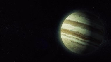 Siyah arka planda, bilimsel arka plan dönen gezegen parlayan. Beutiful altın gezegen iplik uzayda, evren kavramı