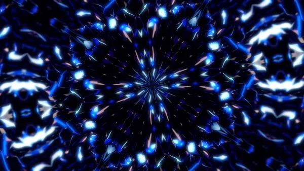 Abstract splash of patterned energy. Abstract particle explosion moving patterned and symmetrical from center on black background — Stock Photo, Image