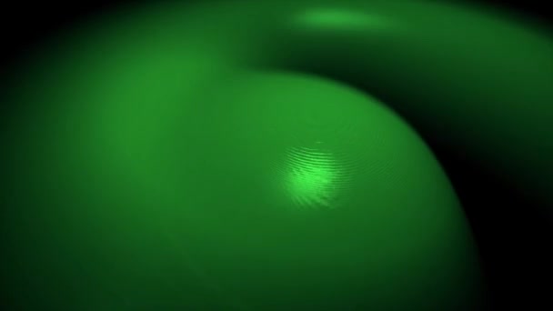 Liquido astratto, sostanza verde pulsante nel processo di miscelazione su fondo nero. Materiale liquido colorato che ruota e si mescola con la vibrazione . — Video Stock