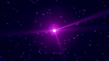 Uzaydaki yıldızı parlayan yaşam soyut etkisi. Hareketli parlak yıldız ışık ışınları karanlık alan aydınlatma parlak nokta ile yansıtır.