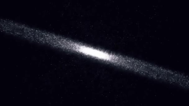 黒い背景に白い星の塵と抽象的な銀河。白の輝く星、モノクロ デジタル宇宙宇宙. — ストック動画