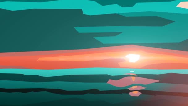 Animation de taches mouvantes colorées sur une image à l'image de nuages flottant dans le ciel, de vagues et de reflets du coucher du soleil. Beau paysage abstrait . — Video