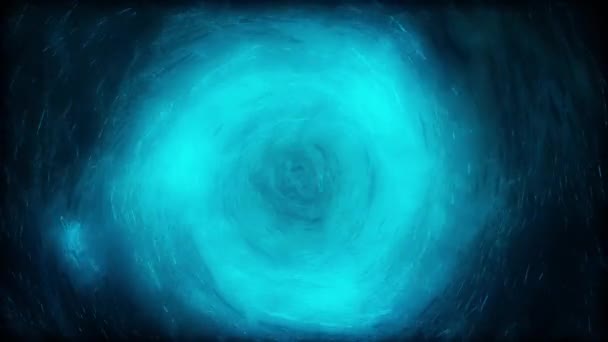 Абстрактна анімація синього блискучого джакузі на темному тлі. Барвиста абстракція . — стокове відео